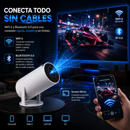 Proyector Portátil HY300 Pro HD Compatible Full HD 1080P
