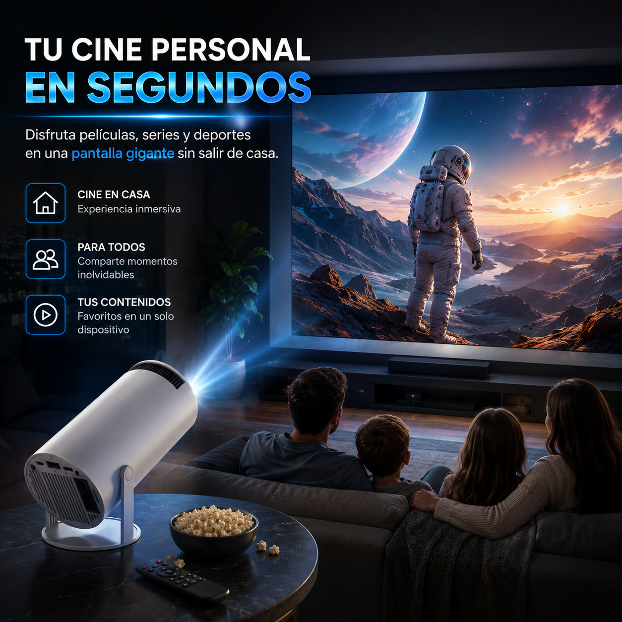 Proyector Portátil HY300 Pro HD Compatible Full HD 1080P