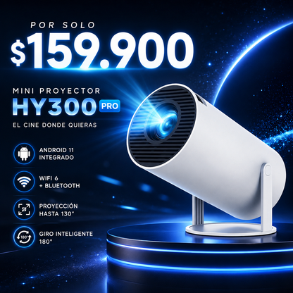 Proyector Portátil HY300 Pro HD Compatible Full HD 1080P