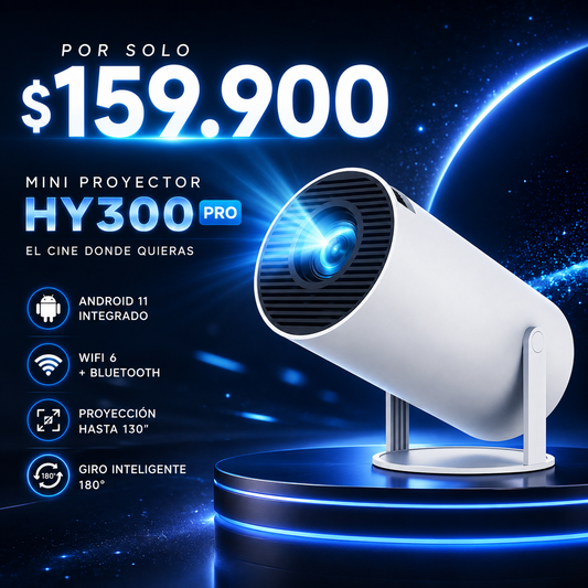 Proyector Portátil HY300 Pro HD Compatible Full HD 1080P